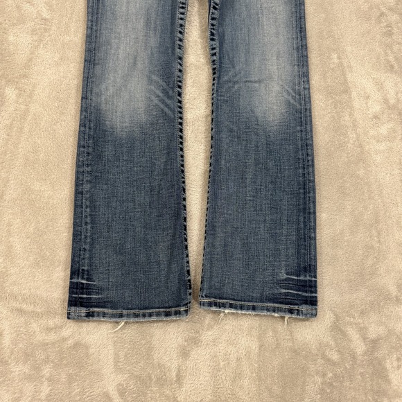 BKE Jeans Womens 26S Stella Blue Slim Bootcut Stretch Whiskered Distressed Y2K - Picture 7 of 16